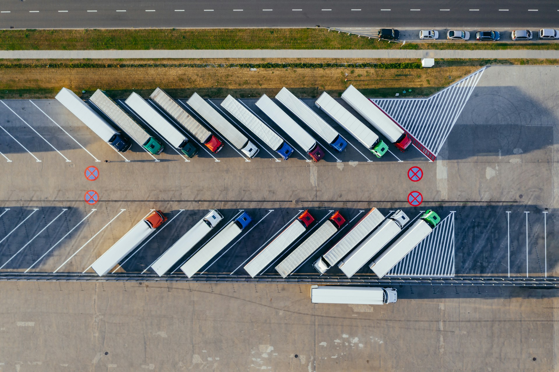 Frota de caminhões para transporte